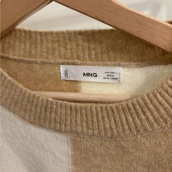 Checkered sweater by MNG Mango. Fall neutral knit - Picture 5 of 6